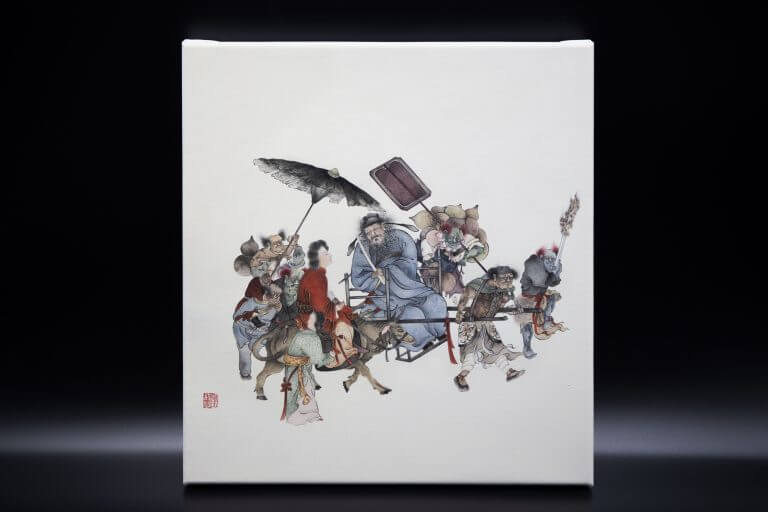 無框版畫-鍾馗南山畔戲鬼圖- 林聲文化